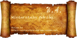 Winterstein Adrián névjegykártya